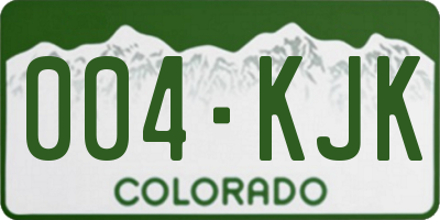 CO license plate 004KJK