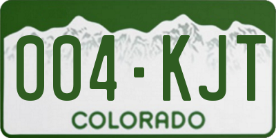 CO license plate 004KJT