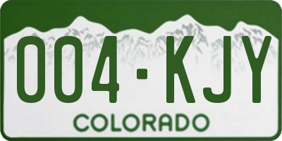 CO license plate 004KJY