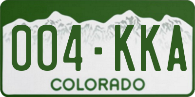 CO license plate 004KKA