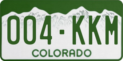 CO license plate 004KKM