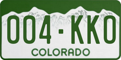 CO license plate 004KKO