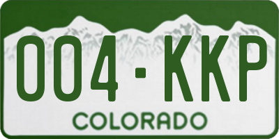 CO license plate 004KKP