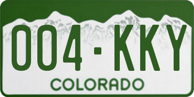 CO license plate 004KKY