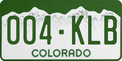 CO license plate 004KLB