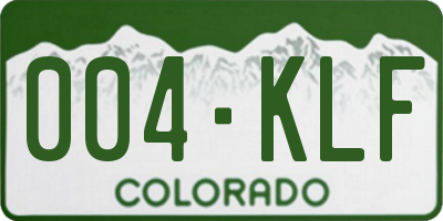 CO license plate 004KLF