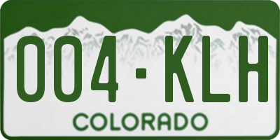 CO license plate 004KLH