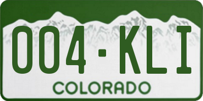 CO license plate 004KLI