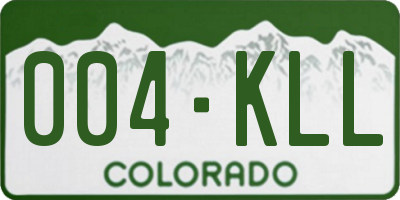 CO license plate 004KLL