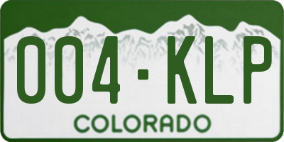 CO license plate 004KLP