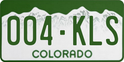 CO license plate 004KLS