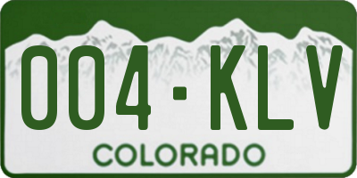 CO license plate 004KLV