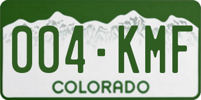 CO license plate 004KMF