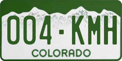 CO license plate 004KMH
