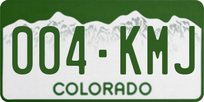 CO license plate 004KMJ
