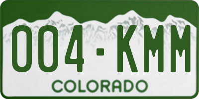CO license plate 004KMM