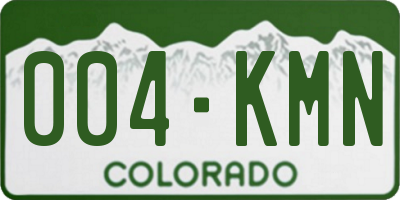 CO license plate 004KMN