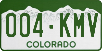 CO license plate 004KMV