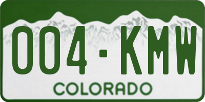 CO license plate 004KMW