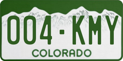 CO license plate 004KMY
