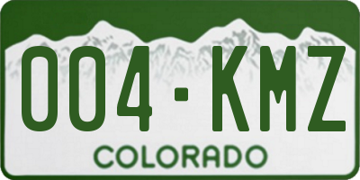 CO license plate 004KMZ