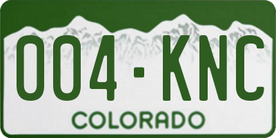 CO license plate 004KNC