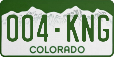 CO license plate 004KNG