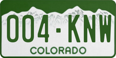 CO license plate 004KNW