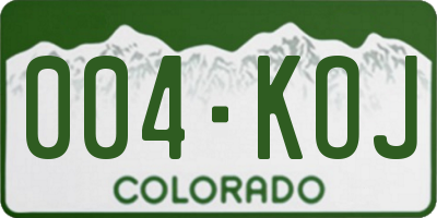 CO license plate 004KOJ