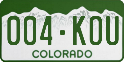 CO license plate 004KOU