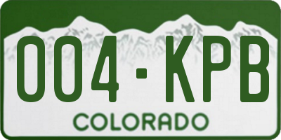 CO license plate 004KPB