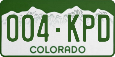 CO license plate 004KPD