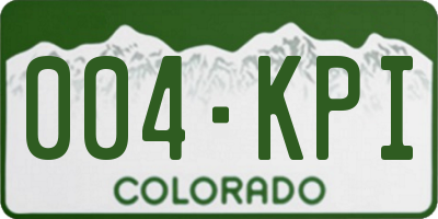CO license plate 004KPI