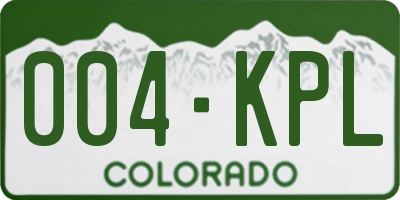 CO license plate 004KPL