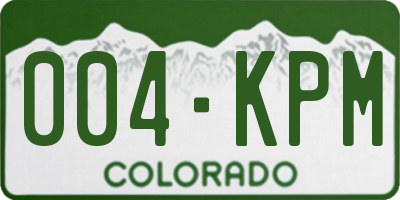 CO license plate 004KPM