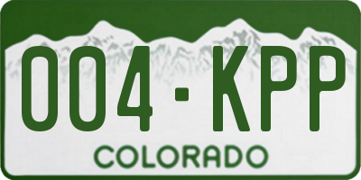 CO license plate 004KPP