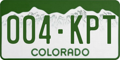 CO license plate 004KPT