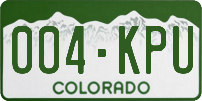 CO license plate 004KPU