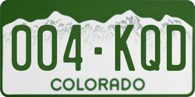 CO license plate 004KQD