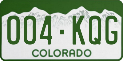 CO license plate 004KQG