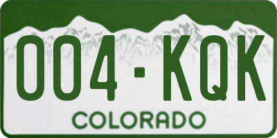 CO license plate 004KQK