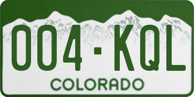CO license plate 004KQL