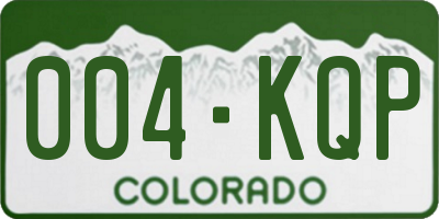 CO license plate 004KQP