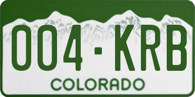CO license plate 004KRB