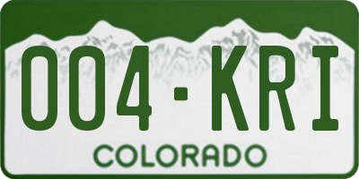 CO license plate 004KRI