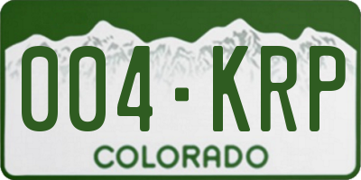 CO license plate 004KRP