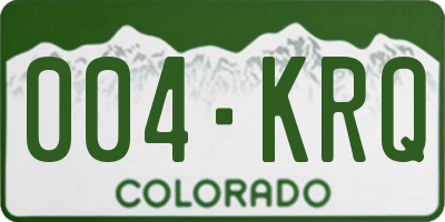 CO license plate 004KRQ