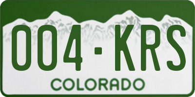 CO license plate 004KRS