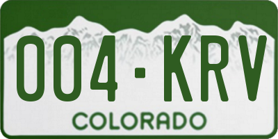 CO license plate 004KRV