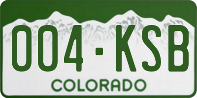 CO license plate 004KSB